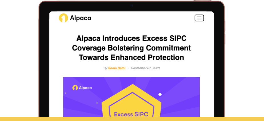 Пресс релиз Alpaca Securities на тему дополнительного страхования активов